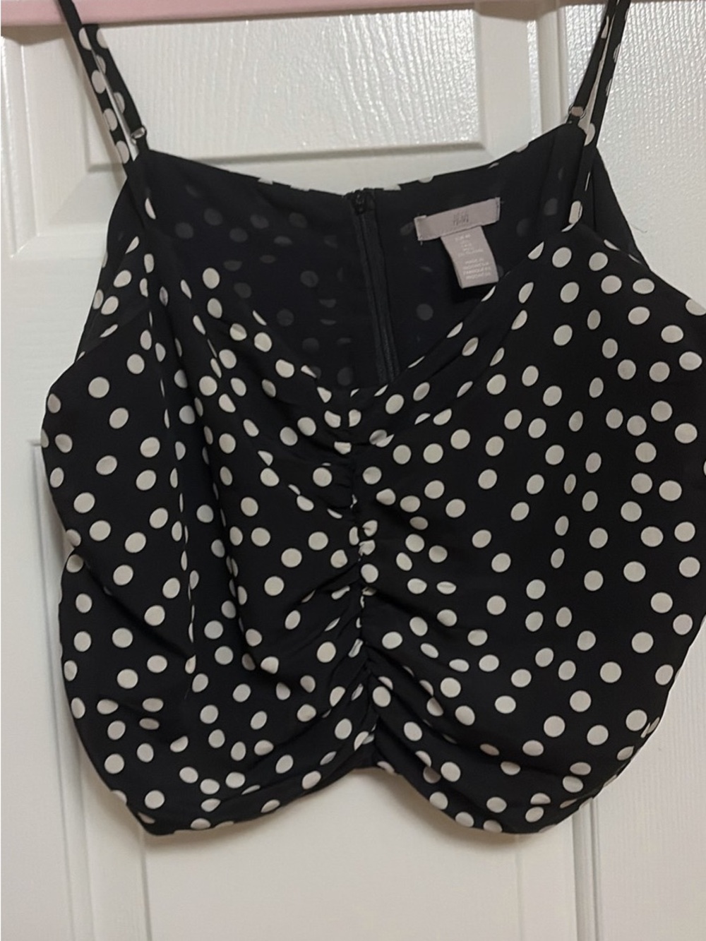 H&M Black and White Polka Dot Cami Top
